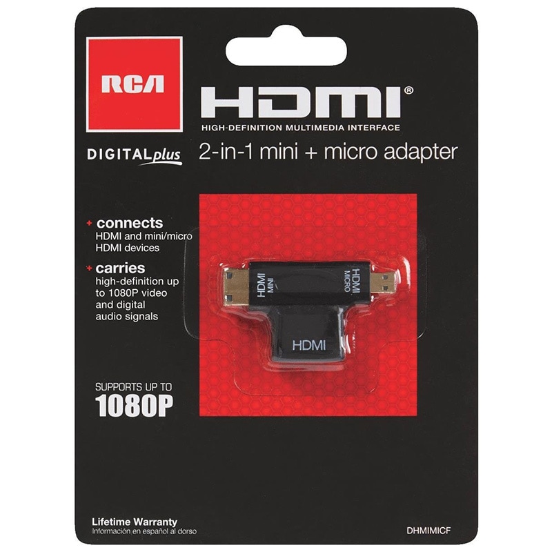 RCA 2-In-1 Mini & Micro HDMI Adapter (DHMIMICF)