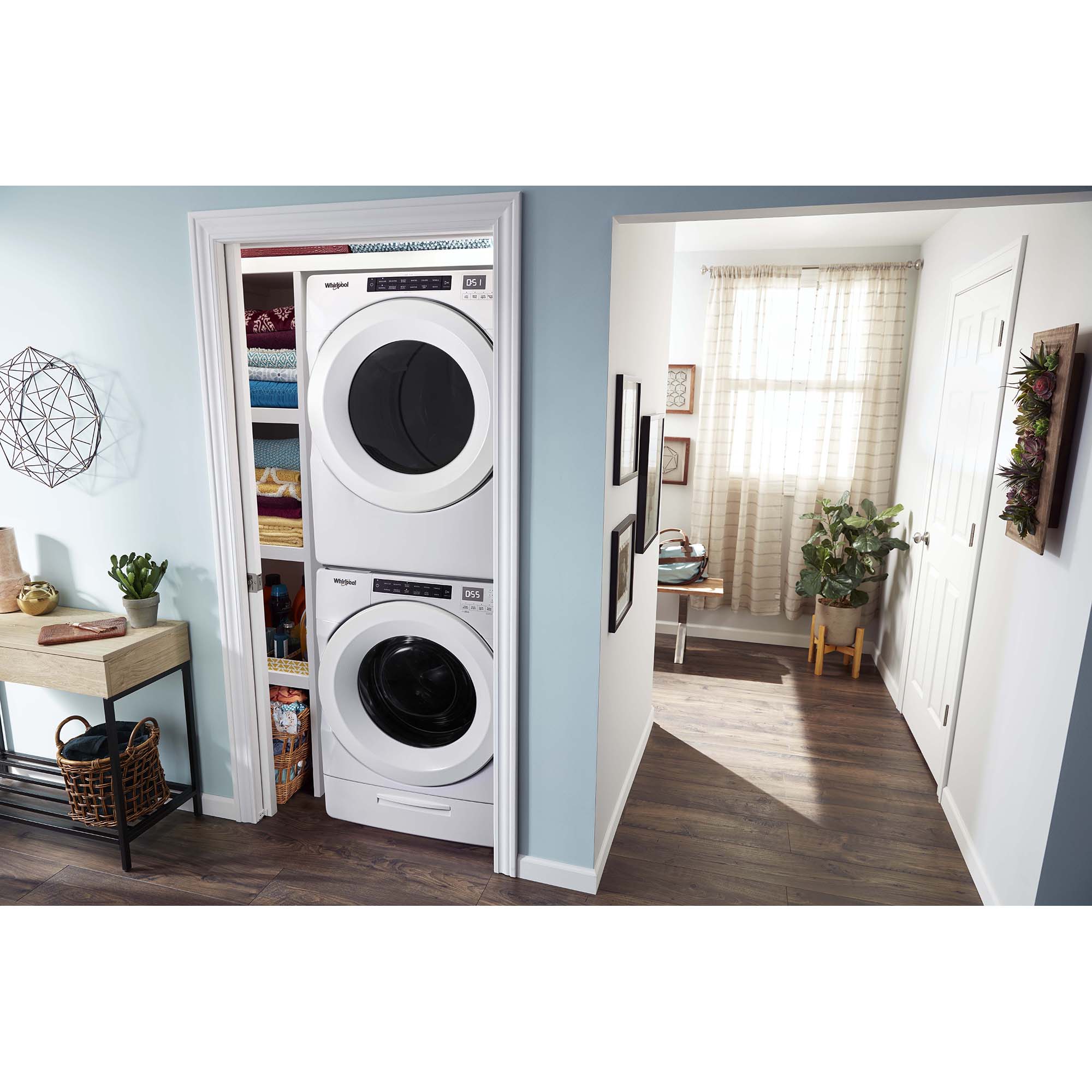 Whirlpool 27 in. 4.3 cu. ft. Closet-Depth Stackable Front Load Washer ...