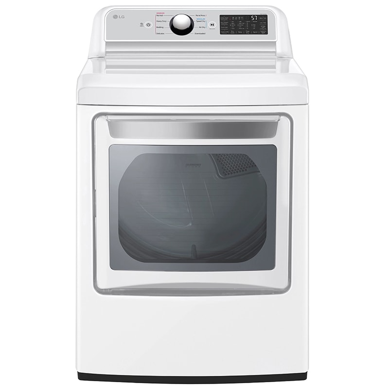 LG 27" 7.3 Cu. Ft. Front Loading Electric Dryer with 8 Dryer Programs, 12 Dry Options, Wrinkle Care & Sensor Dry - White (DLE7400WE)