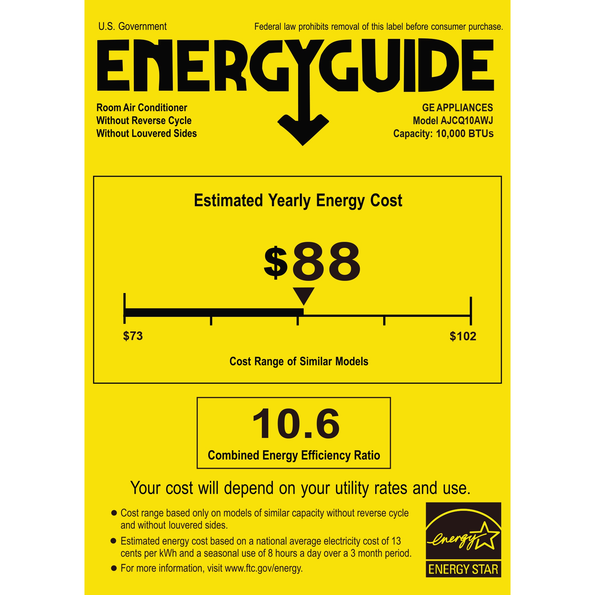 Ge Btu Smart Energy Star Through The Wall Air Conditioner With Fan Speeds Sleep Mode