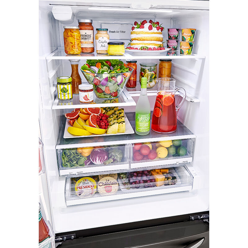 LG 33 in. 24.5 cu. ft. Smart French Door Refrigerator with External Ice ...