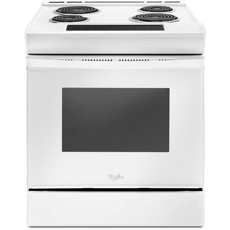 Whirlpool 30" Slide-In Electric Range with 4 Coil Burners, 4.8 Cu. Ft. Single Oven & Storage Drawer - White (WEC310SAGW)