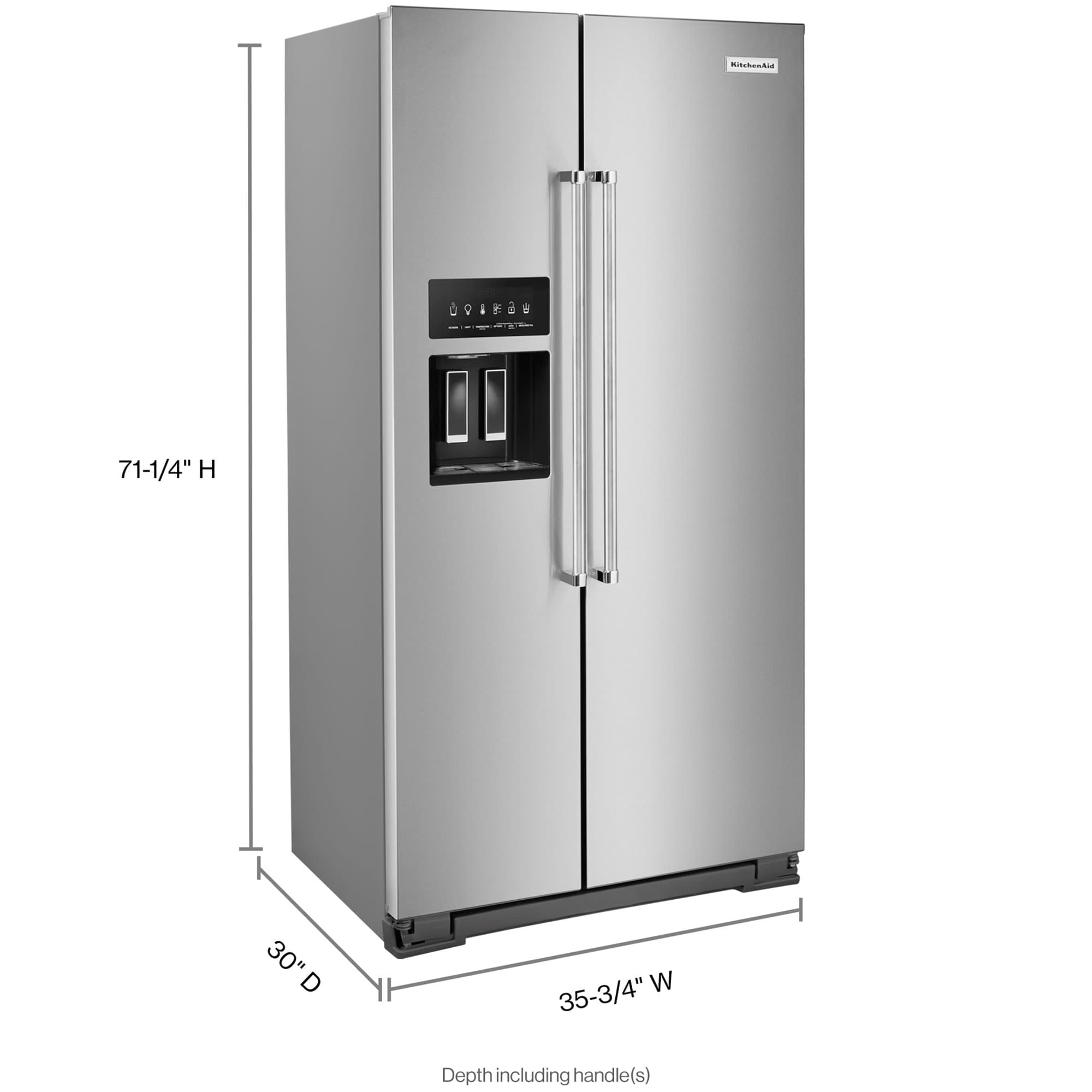 KitchenAid 36 In 22 6 Cu Ft Counter Depth Side By Side Refrigerator   AZ18 KRSC703HPS 