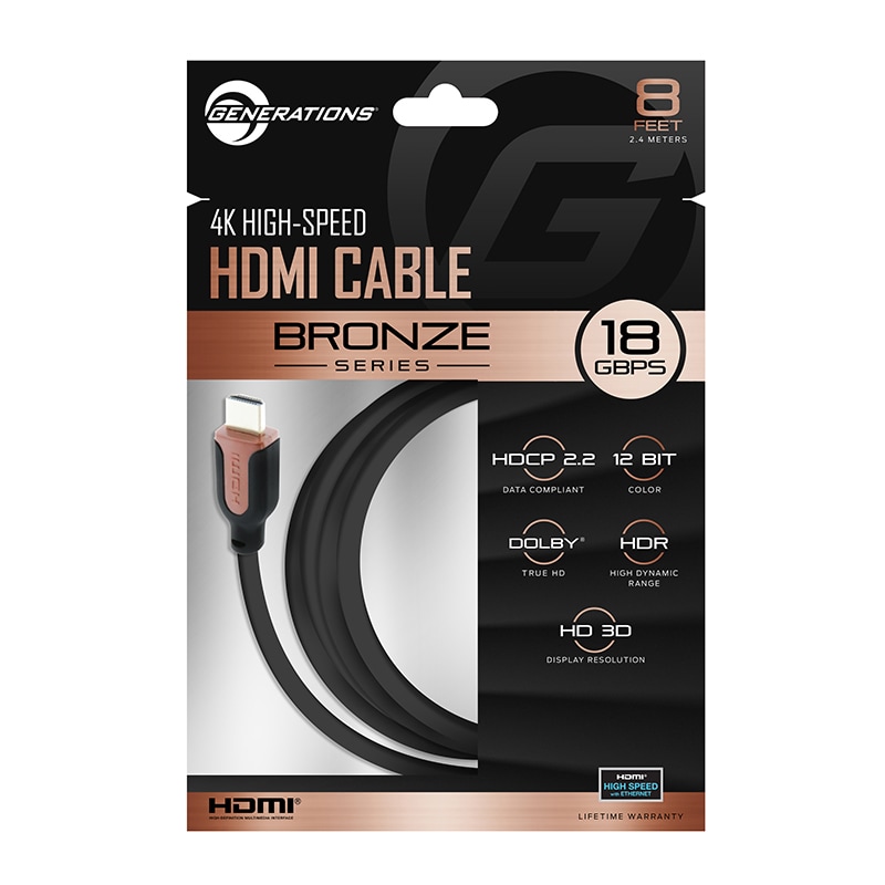 Generations Bronze Series 8ft. 4K HDR HDMI Cable - 18 GBPS (X2408)