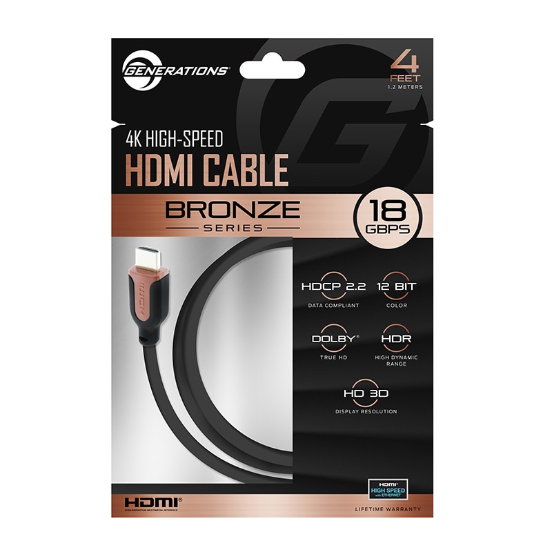 Generations Bronze Series 4ft. 4K HDR HDMI Cable - 18 GBPS (X2404)