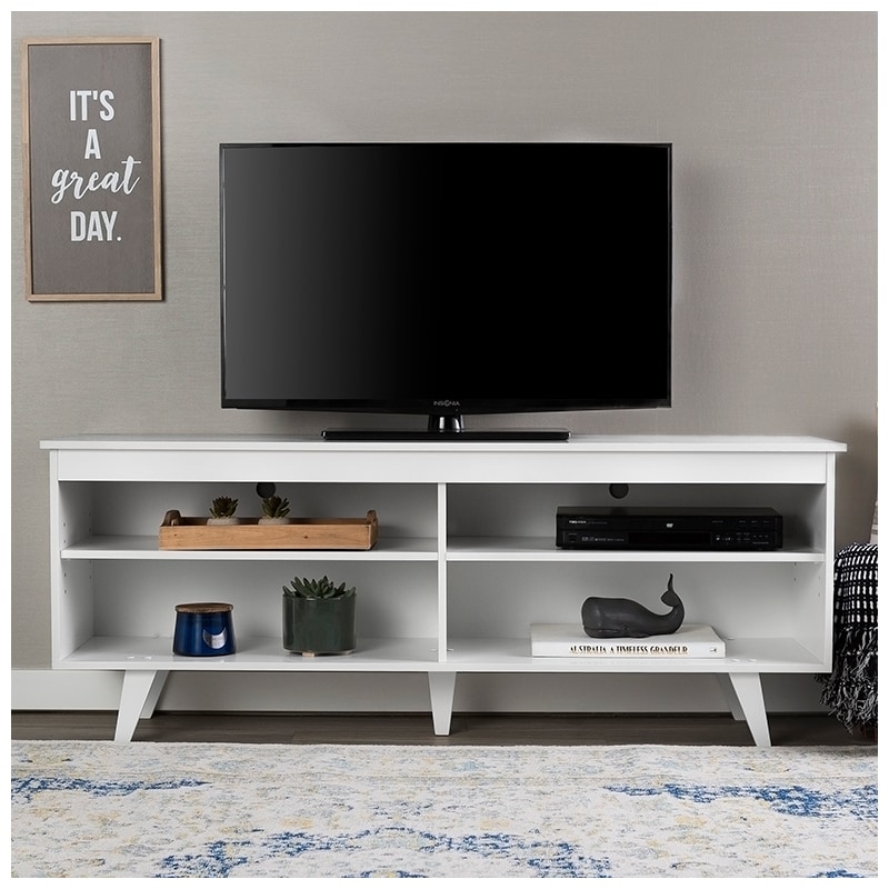 Walker Edison 58" Contemporary Wood TV Media Stand - White (RL58SCCWH)