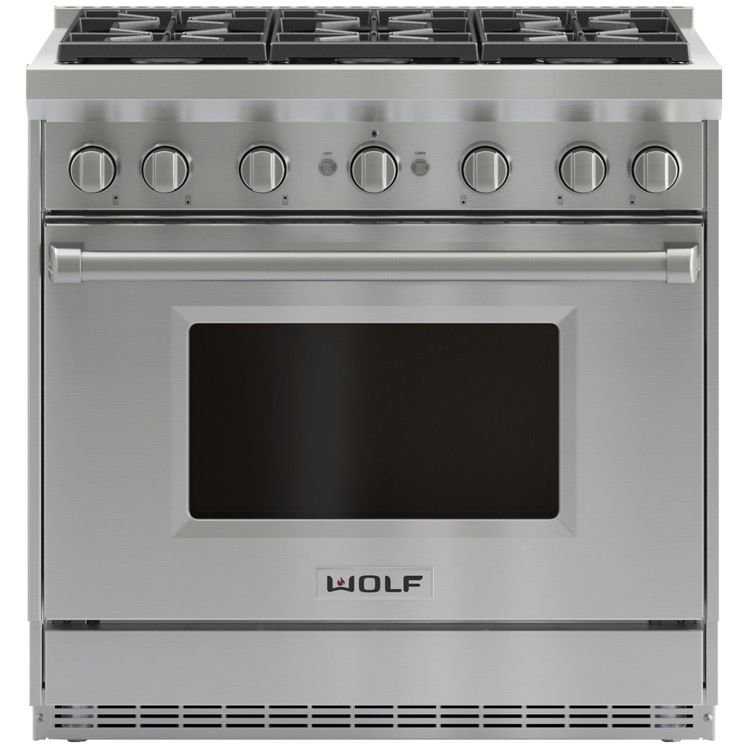 Wolf 36 in. 5.5 cu. ft. Oven Freestanding Gas Range with 6 Sealed ...