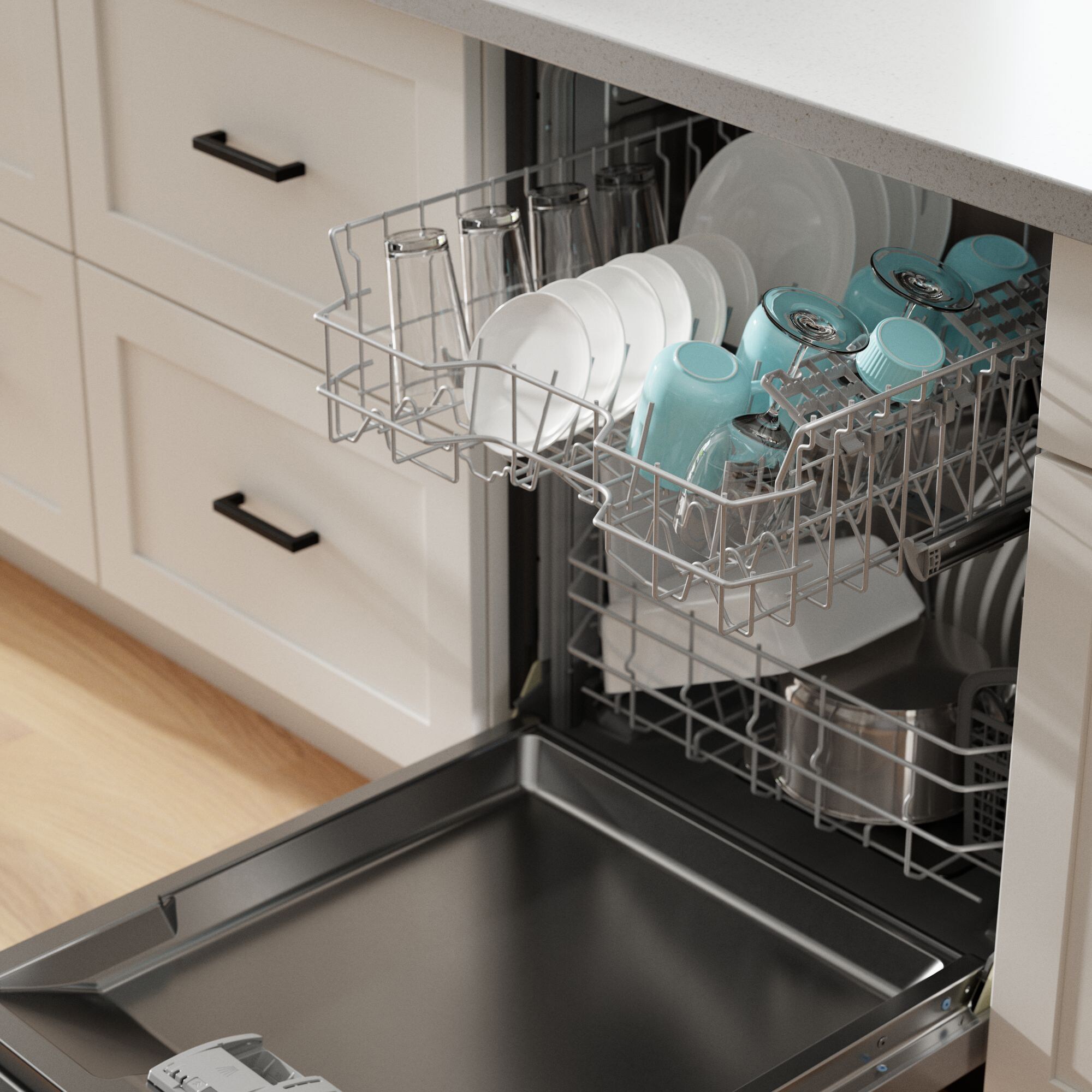 Bosch 100 Series 24 in. Smart Built-In Dishwasher with Front Control ...