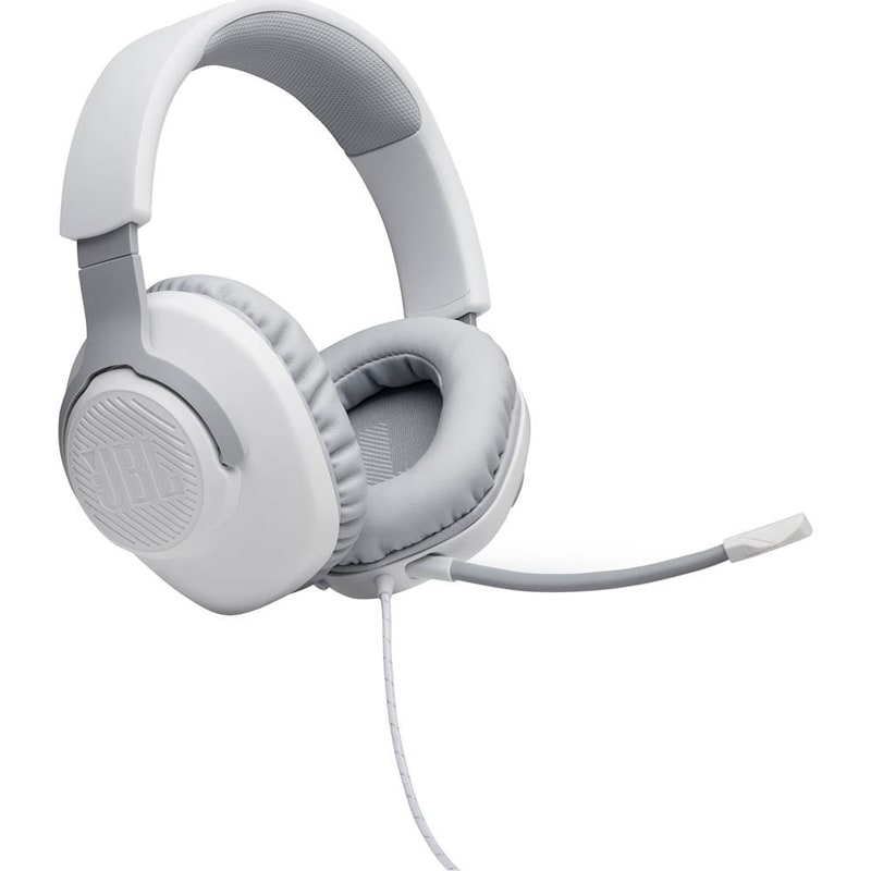 JBL Quantum 100 Surround Sound Wired Gaming Headset for PC, PS4, Xbox One, Nintendo Switch, and Mobile Devices - White (QUAN100WHTAM)