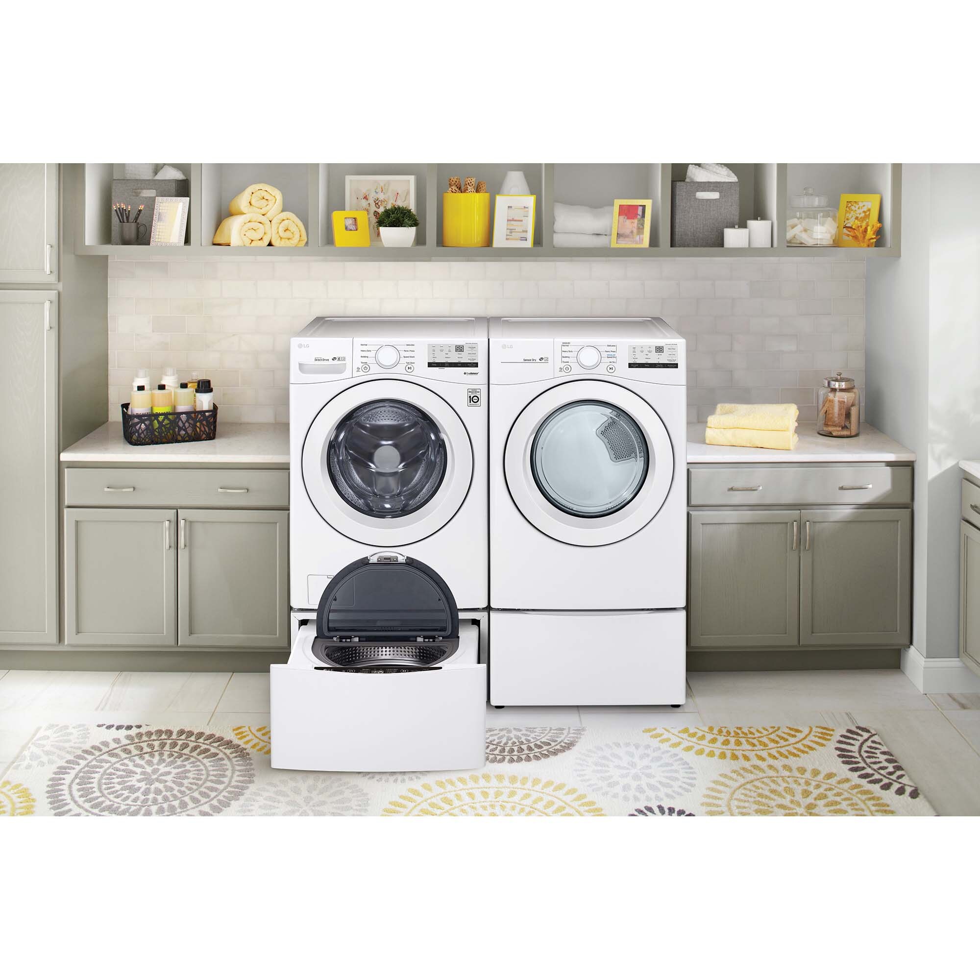 LG 27 in. 7.4 cu. ft. Stackable Electric Dryer with Sensor Dry ...