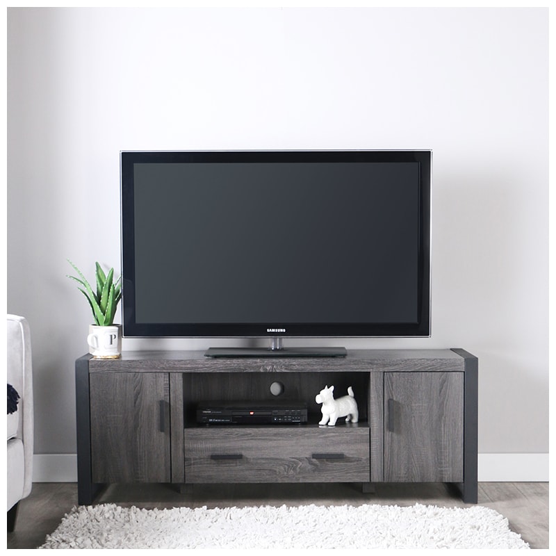 Walker Edison 60" Urban Wood Media TV Stand Storage Console- Charcoal (RL60UBC22CL)