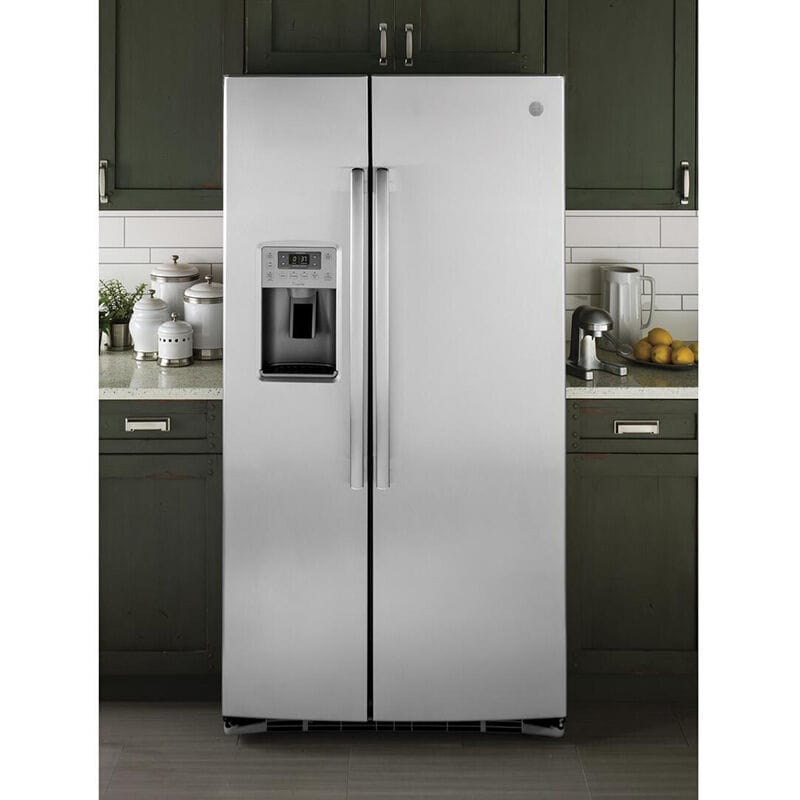 GE Profile 36 in. 25.3 cu. ft. Side-by-Side Refrigerator with External ...