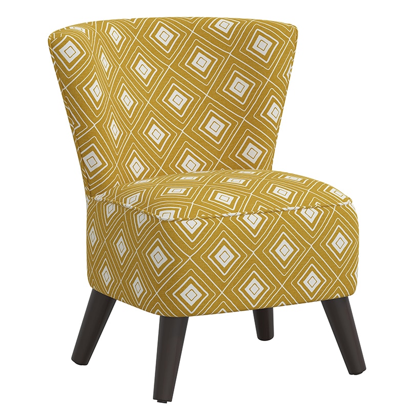 Skyline Furniture Armless Chair in Cotton Fabric - Yello/Multi (99-1DMNYLWOGA)