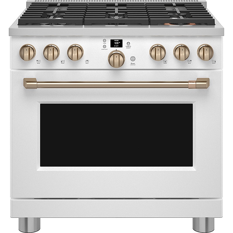 Cafe Professional Series 36" Freestanding Gas Range with 6 Sealed Burners & 6.2 Cu. Ft. Single Oven - Matte White (CGY366P4TW2)