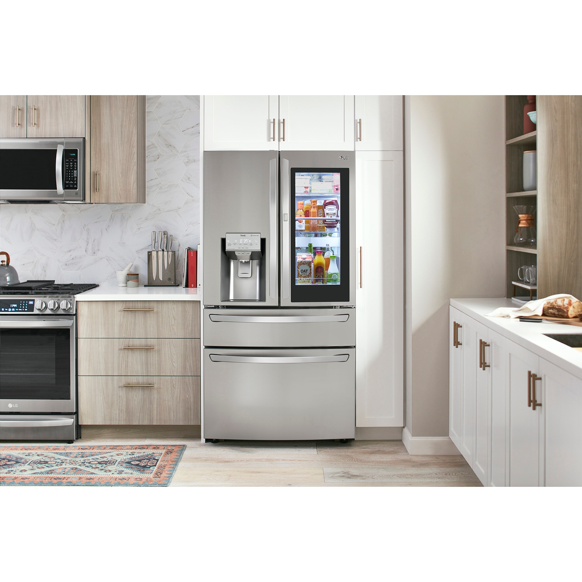 LG InstaView 36 in. 22.5 cu. ft. Counter Depth French Door Refrigerator ...