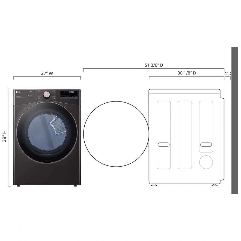 LG 27 in. 7.4 cu. ft. Electric Dryer with 12 Dryer Programs, 12 Dry ...