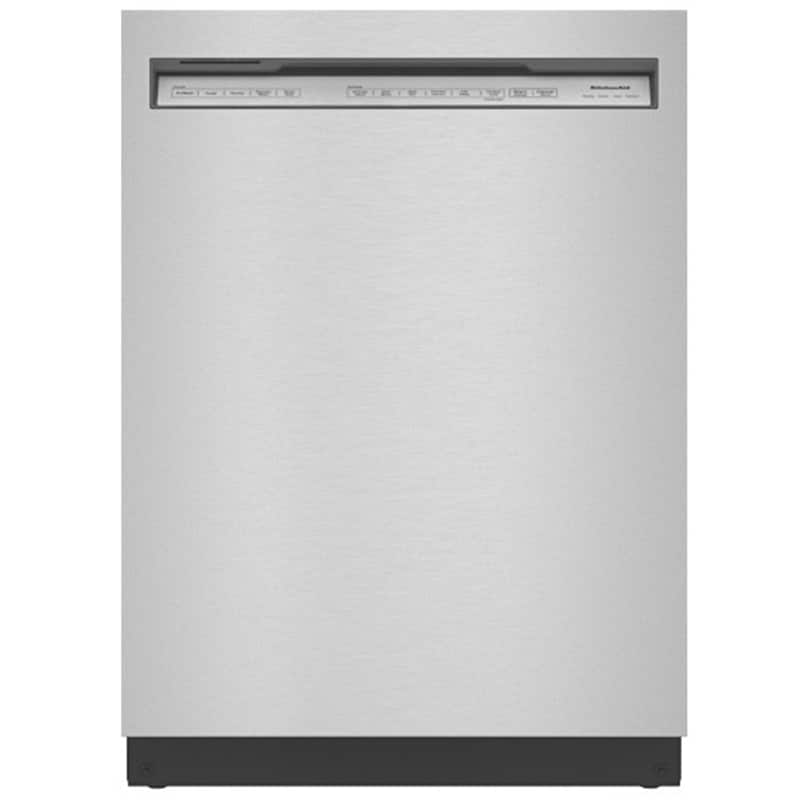 KitchenAid 24" Front Control Dishwasher with Touch Sensor, 47 dBA, 12 Place Settings, 5 Wash Cycles & Sanitize cycle - Stainless Steel (KDFE104KPS)