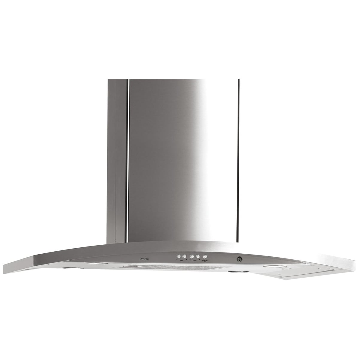 GE Profile 36 in. Chimney Style Range Hood with 4 Speed Settings & 4 ...