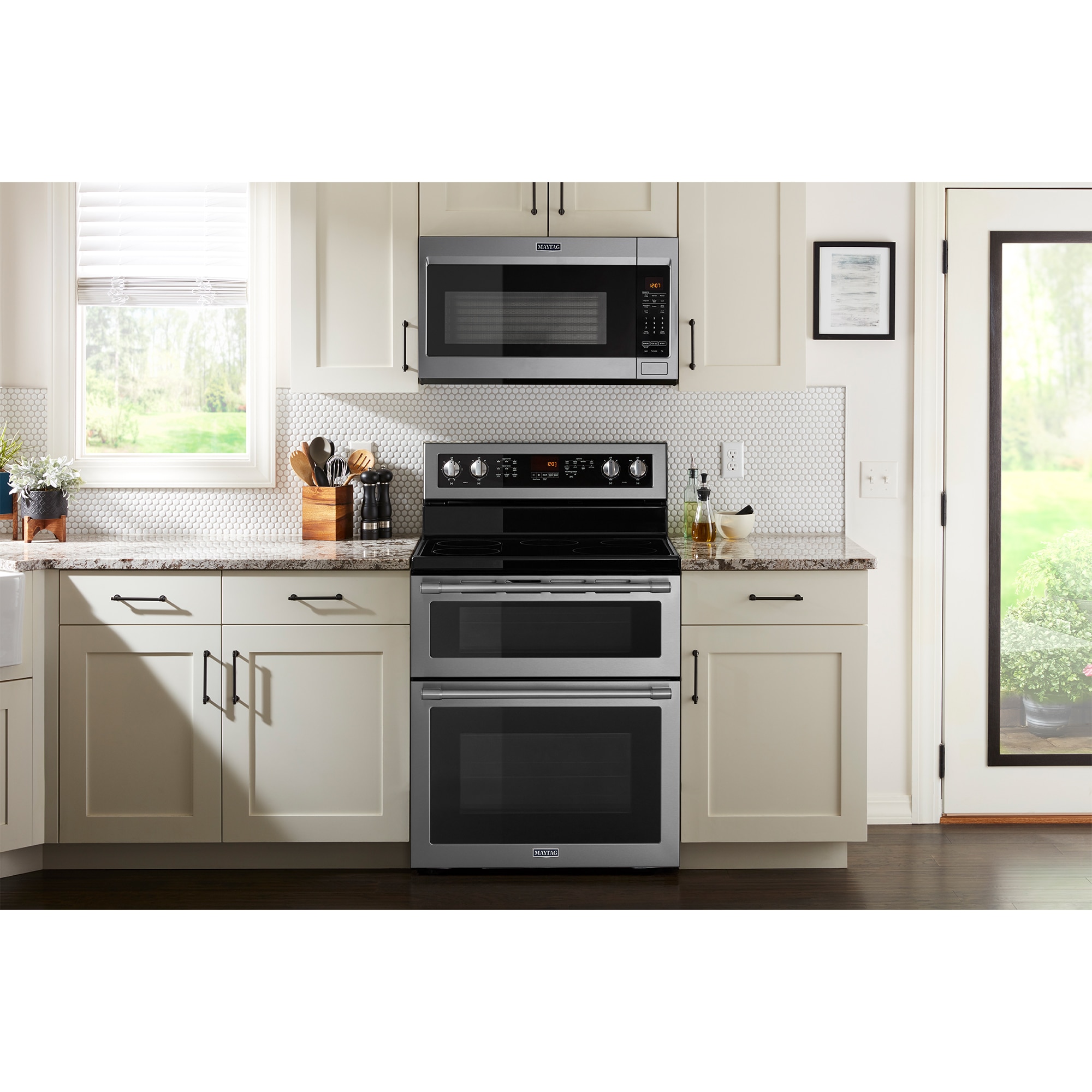 Maytag 30 in. 6.7 cu. ft. Convection Double Oven Freestanding Electric ...