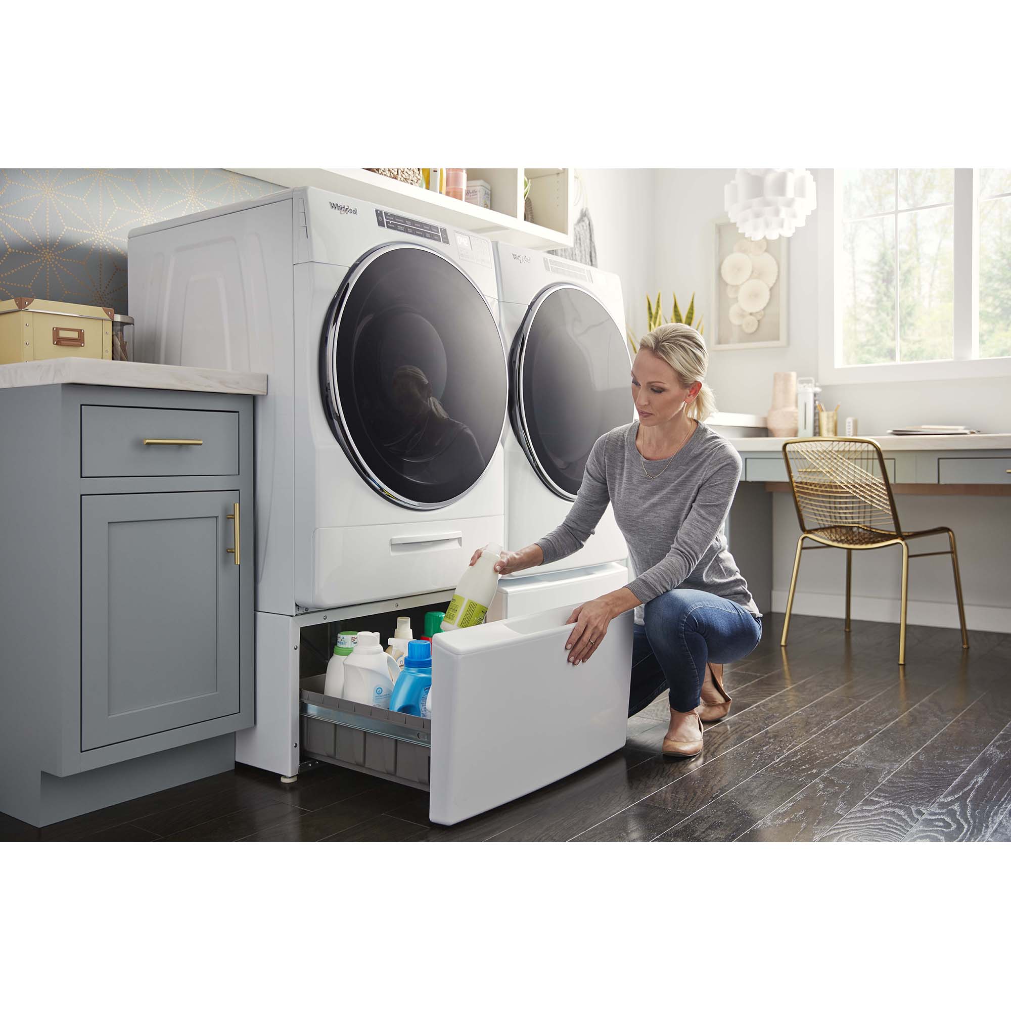 Whirlpool 27 in. 5.0 cu. ft. Stackable Front Load Washer with Sanitize ...