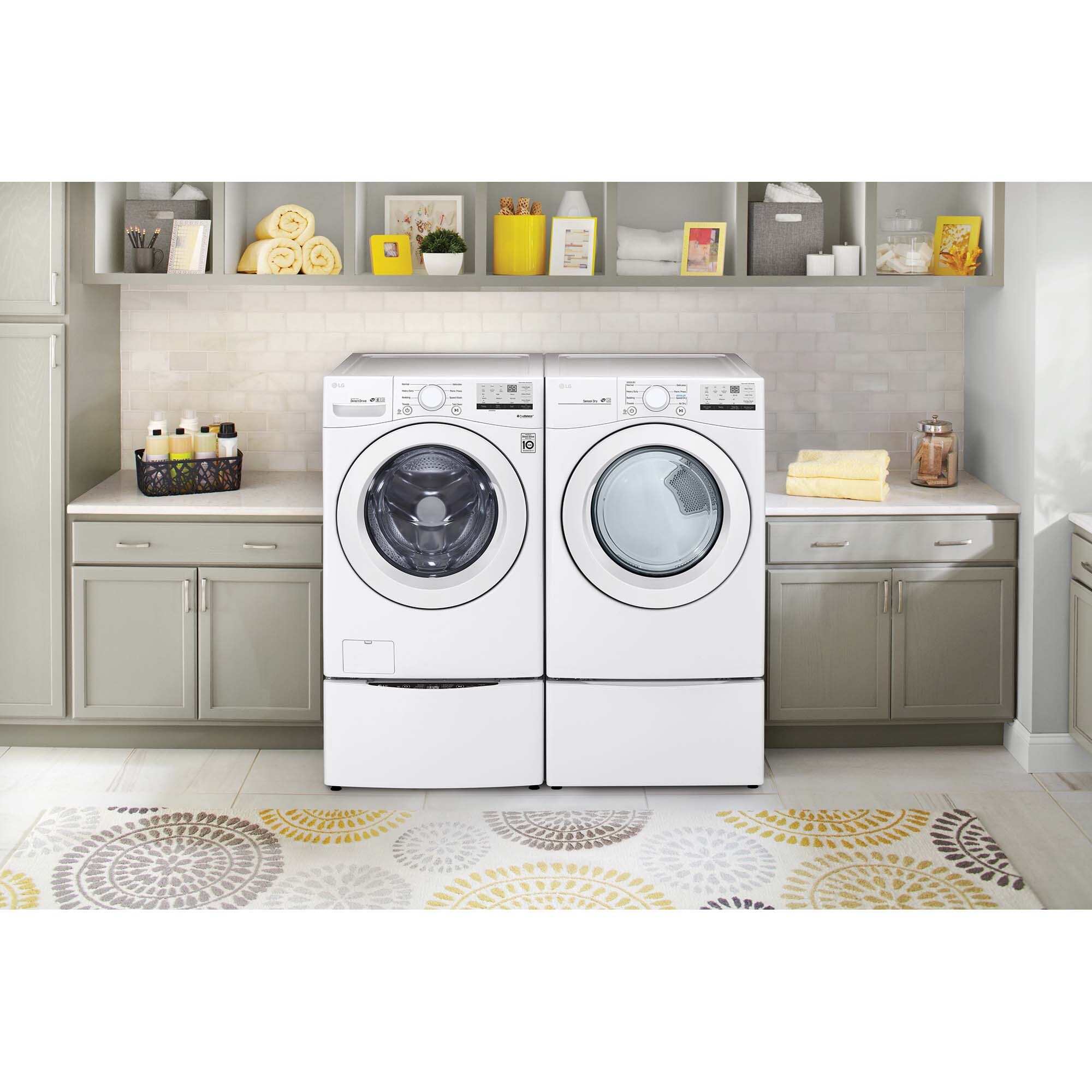 LG 27 in. 7.4 cu. ft. Stackable Electric Dryer with Sensor Dry ...