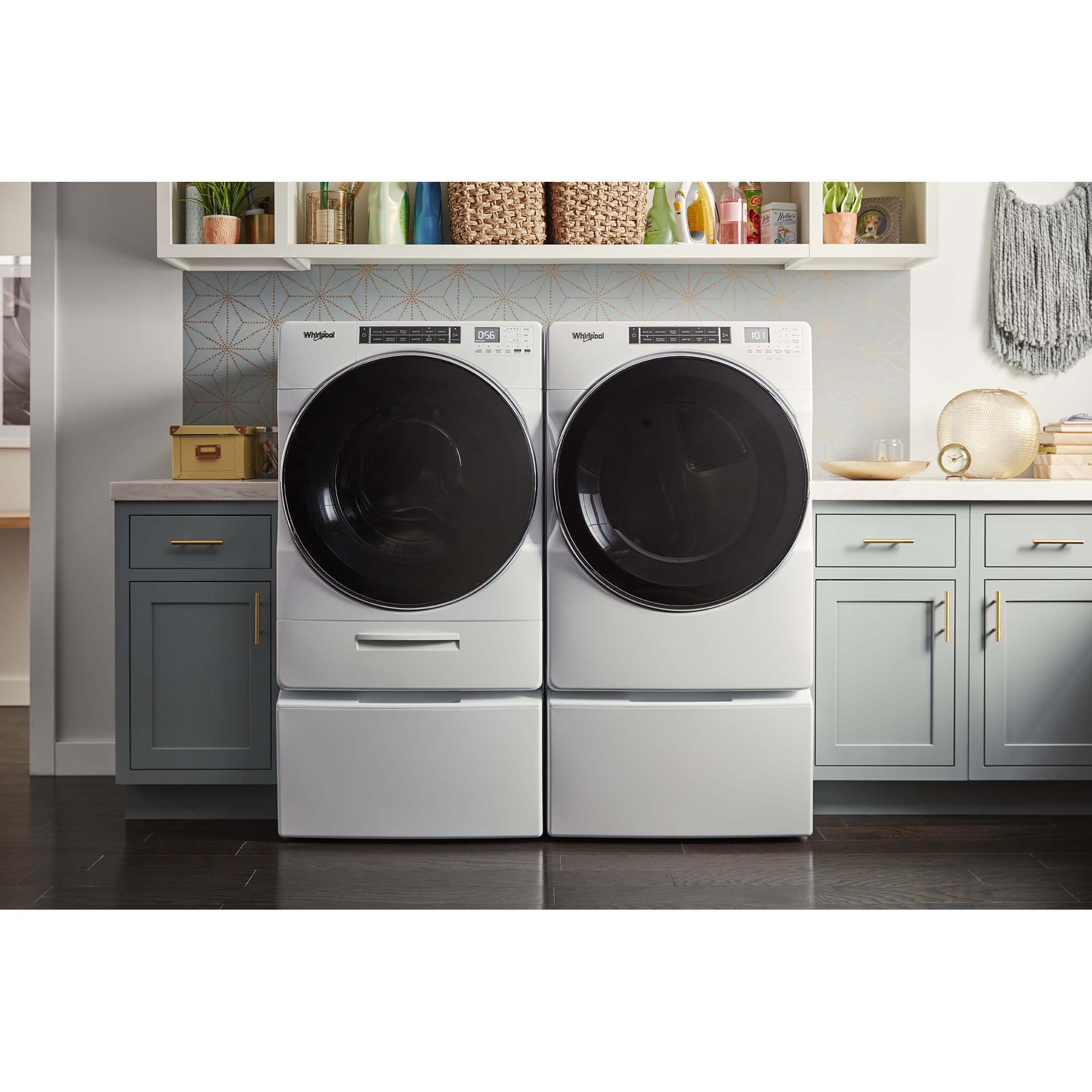 Whirlpool 27 in. 5.0 cu. ft. Stackable Front Load Washer with Sanitize ...