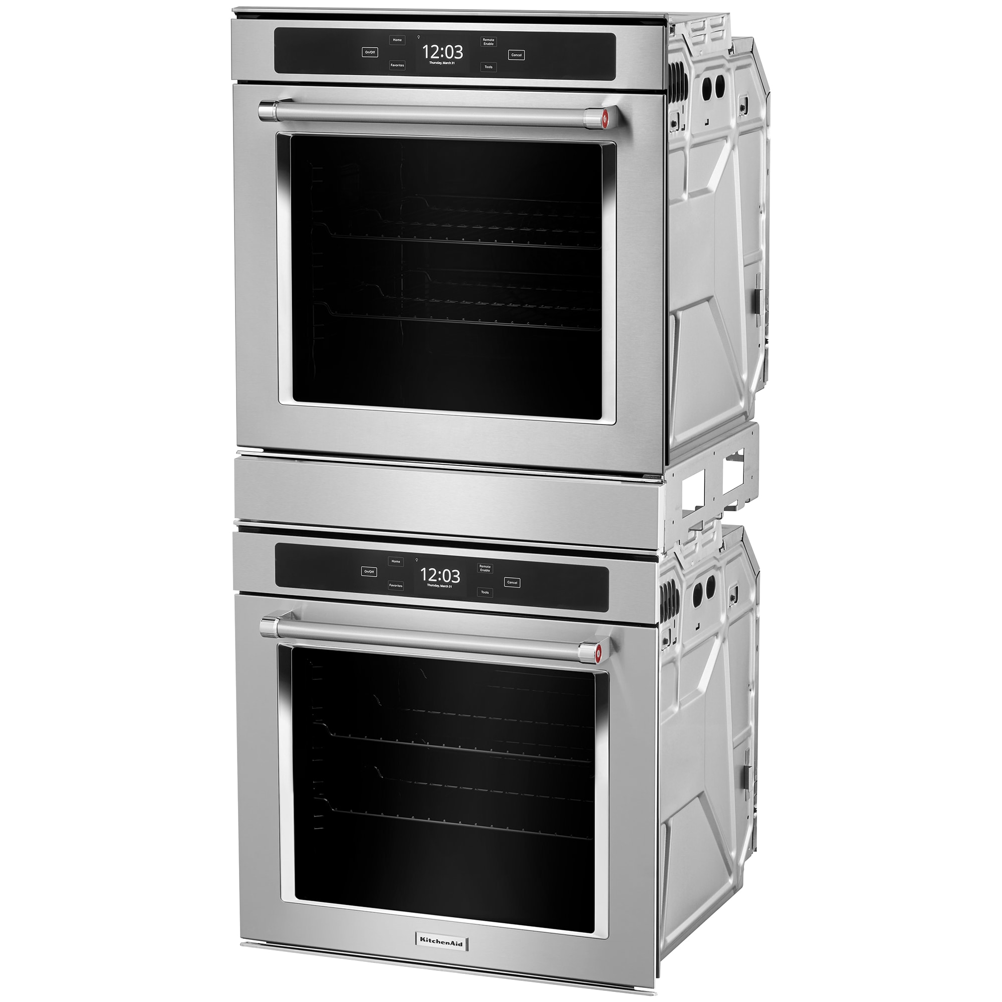 KitchenAid 24 in. 5.2 cu. ft. Electric Smart Double Wall Oven with True ...