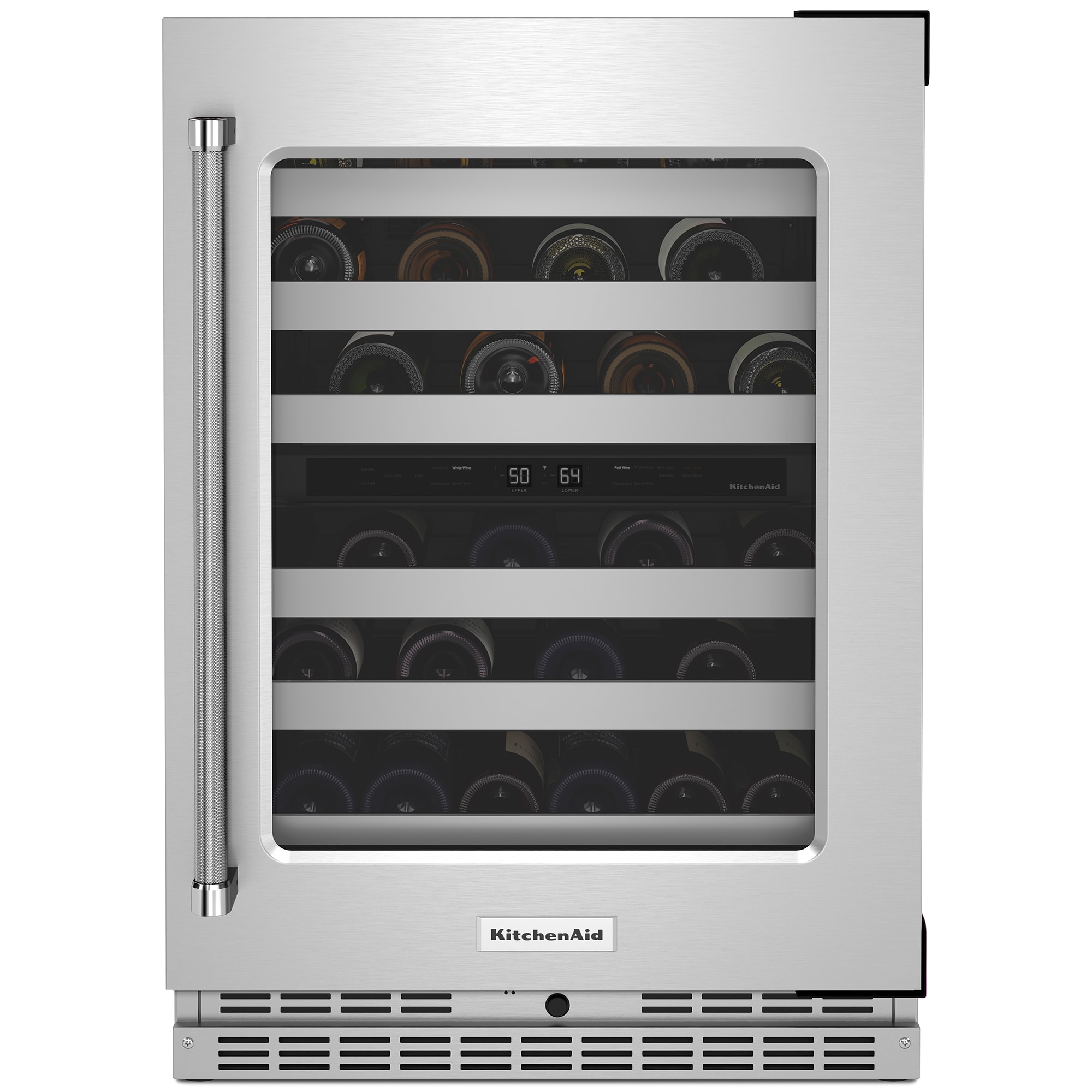 KitchenAid 24 in. Undercounter Wine Cooler with Metal Front Racks, Dual ...