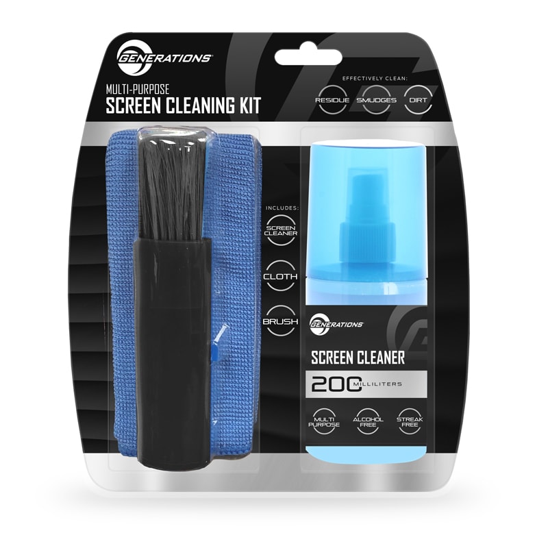 Generations Screen Cleaner with Micro-fiber Cloth & Multi-Purpose Dust Brush (XCL200)