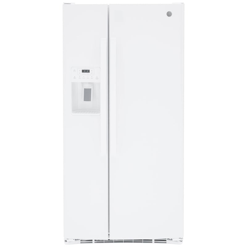 GE 33 in. 23.0 cu. ft. Side-by-Side Refrigerator with External Ice ...