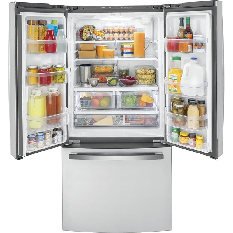 GE 33 in. 18.6 cu. ft. Counter Depth French Door Refrigerator with ...