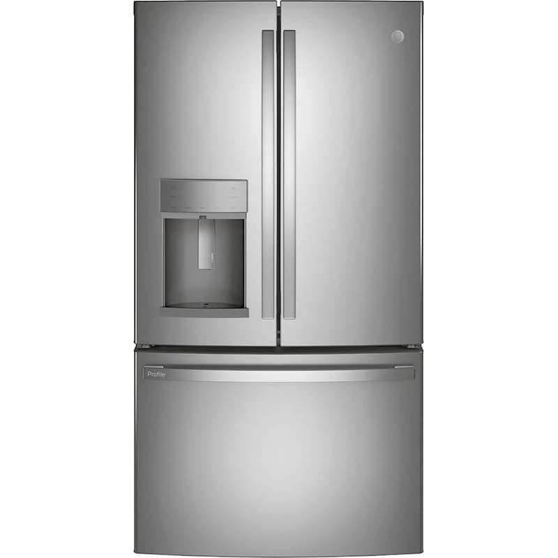 GE Profile 36" 27.7 Cu. Ft. French Door Refrigerator with Ice & Water Dispenser - Stainless Steel (PFD28KYNFS)