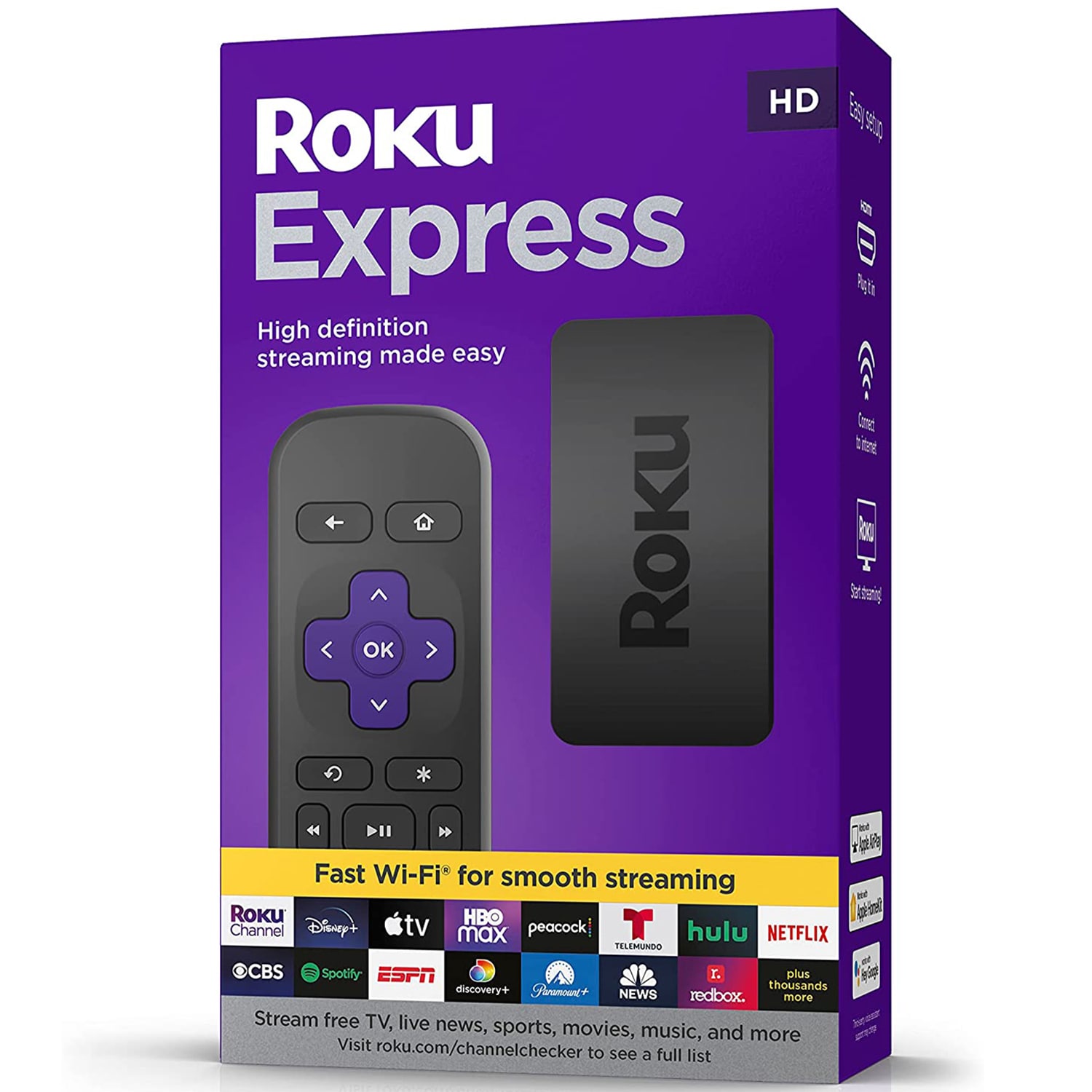 Roku Express (New, 2022) HD Streaming Device with Simple Remote (no TV ...