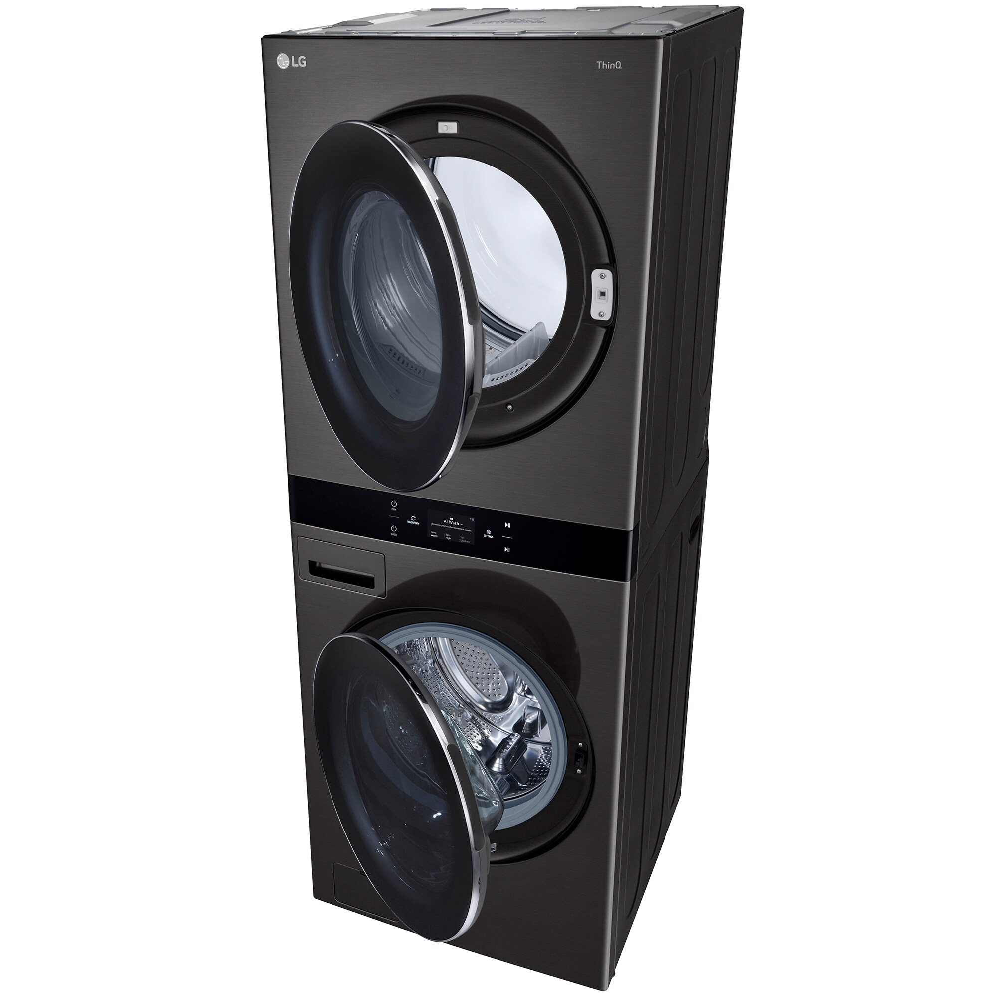 LG 27 in. 5.0 cu. ft. Smart Electric Front Load WashTower with AI ...