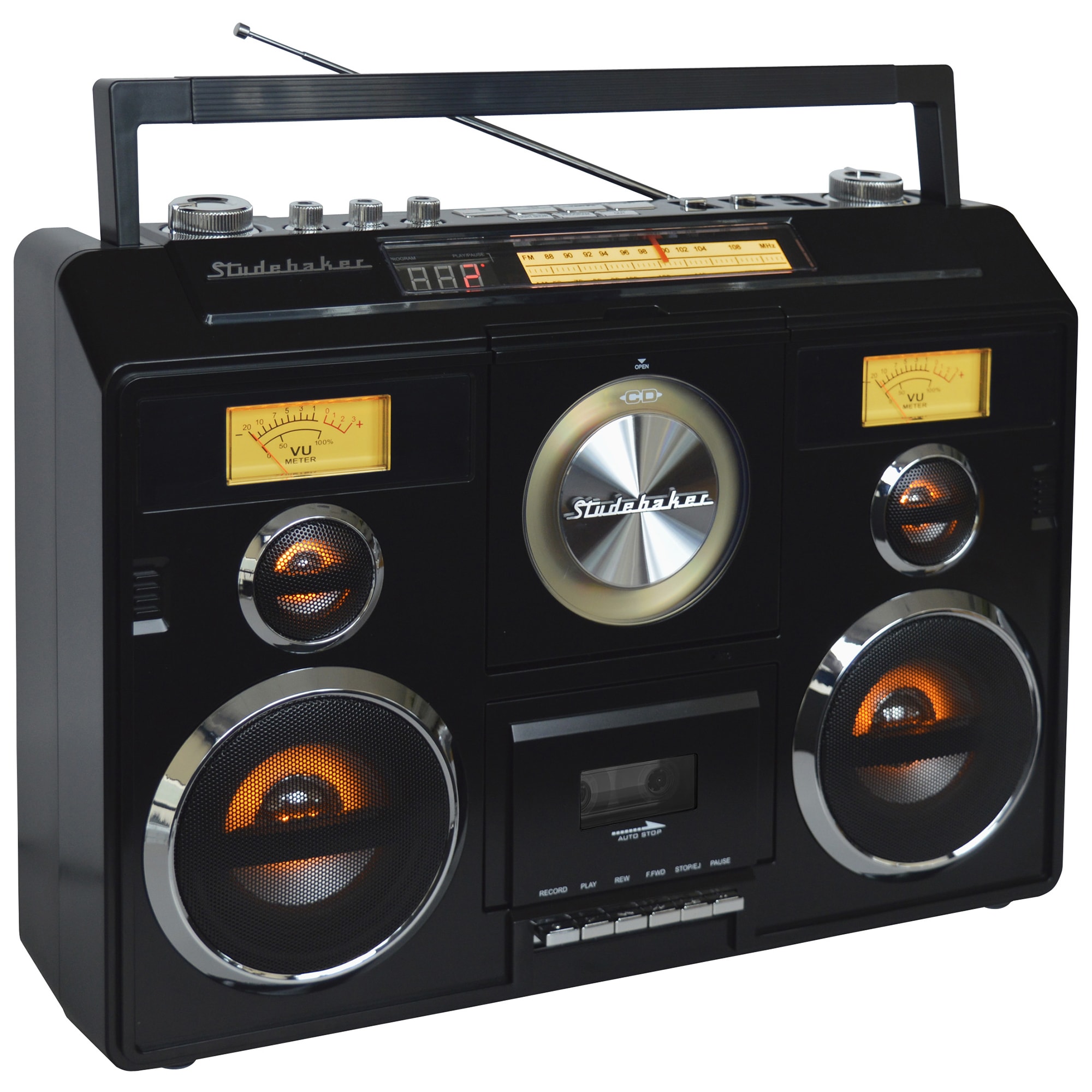 Studebaker Sound Station Bluetooth Am Fm Cassette Cd Boombox 