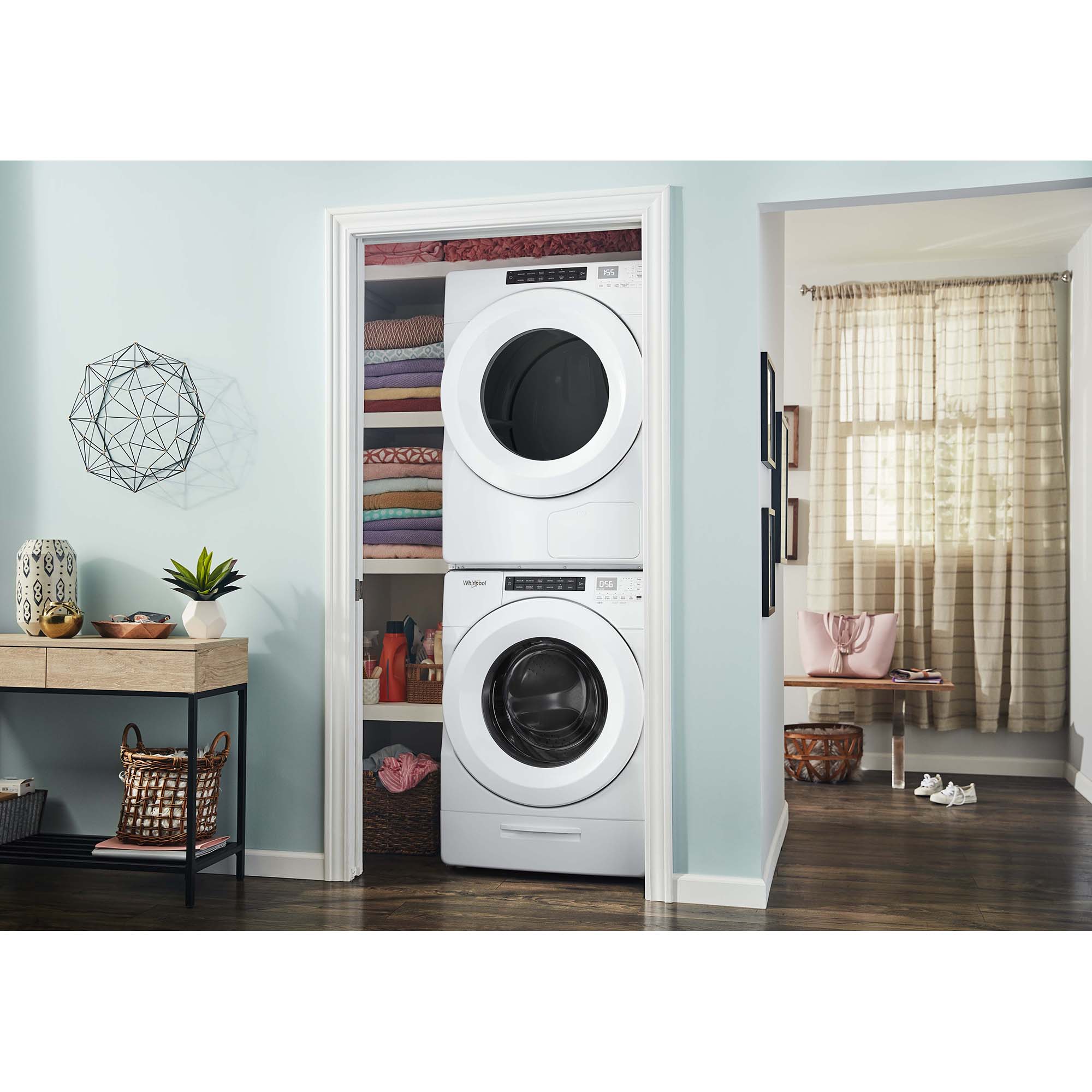 Whirlpool 27 in. 4.3 cu. ft. Closet-Depth Stackable Front Load Washer ...