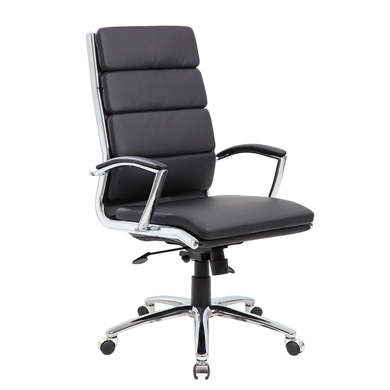 Boss Executive CaressoftPlus Chair With Metal Chrome Finish - Black (B9471-BK)