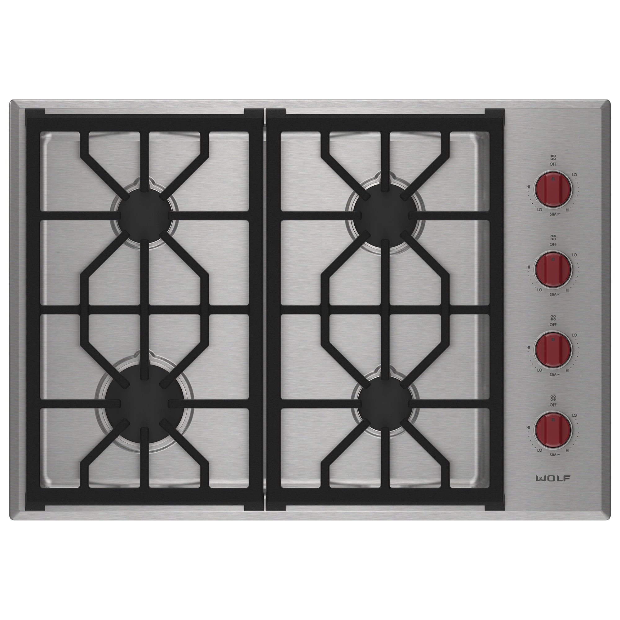 Wolf Professional Series 30 In 4 Burner Lp Gas Cooktop With Simmer