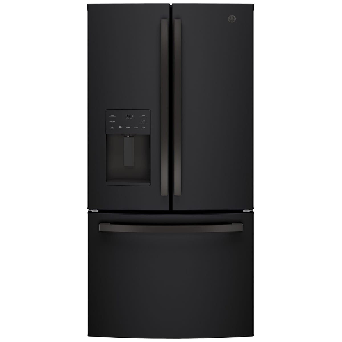 GE 36 in. 25.6 cu. ft. French Door Refrigerator with Ice & Water ...