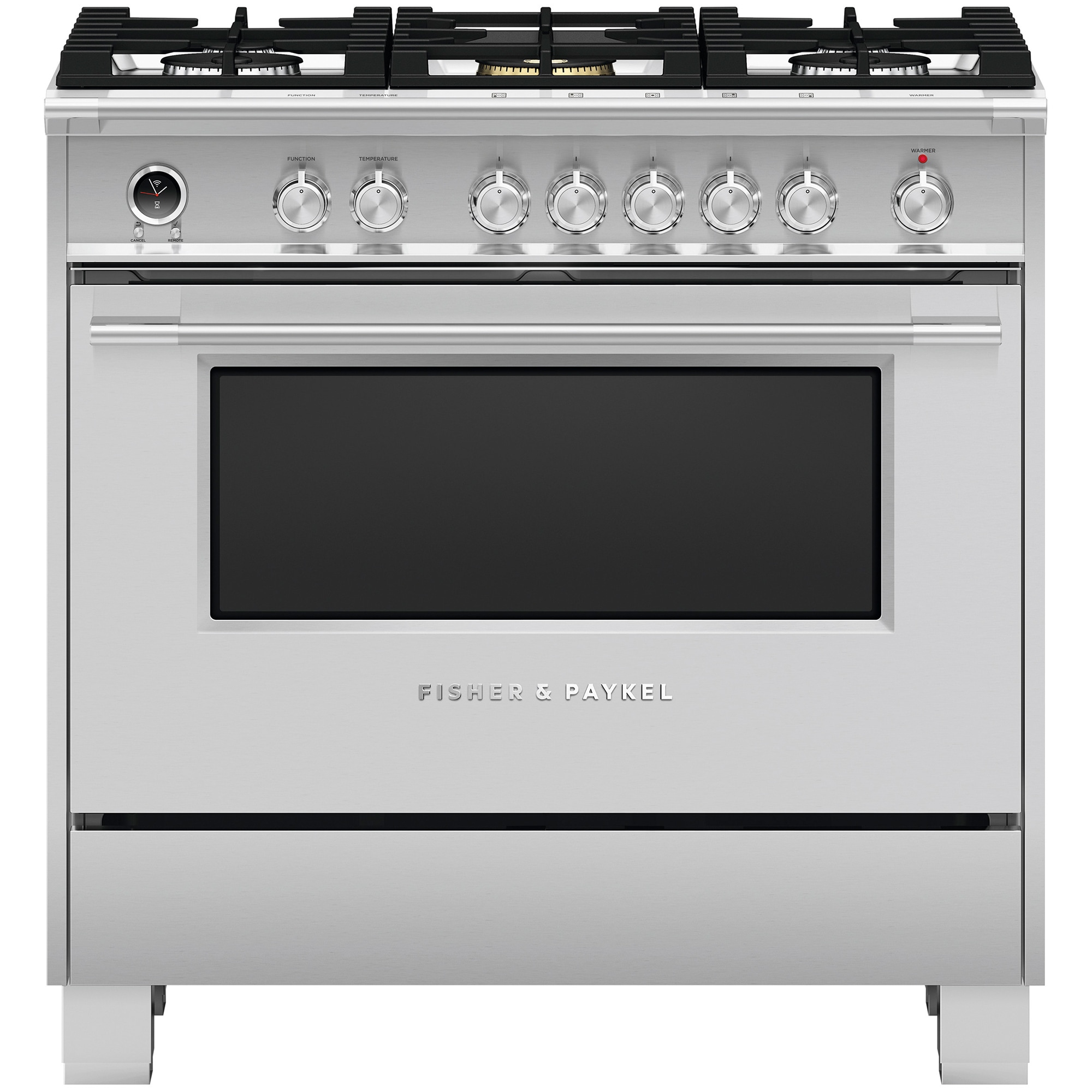 Fisher & Paykel Classic Series 36" Freestanding Dual Fuel Range with 5 Sealed Burners, 4.9 Cu. Ft. Single Oven & Warming Drawer - Stainless Steel (OR36SCG6X1)