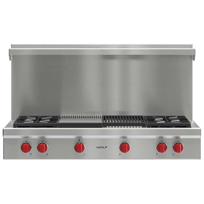 Wolf 48 in. Natural Gas Cooktop with 4 Sealed Burners, Grill & Griddle