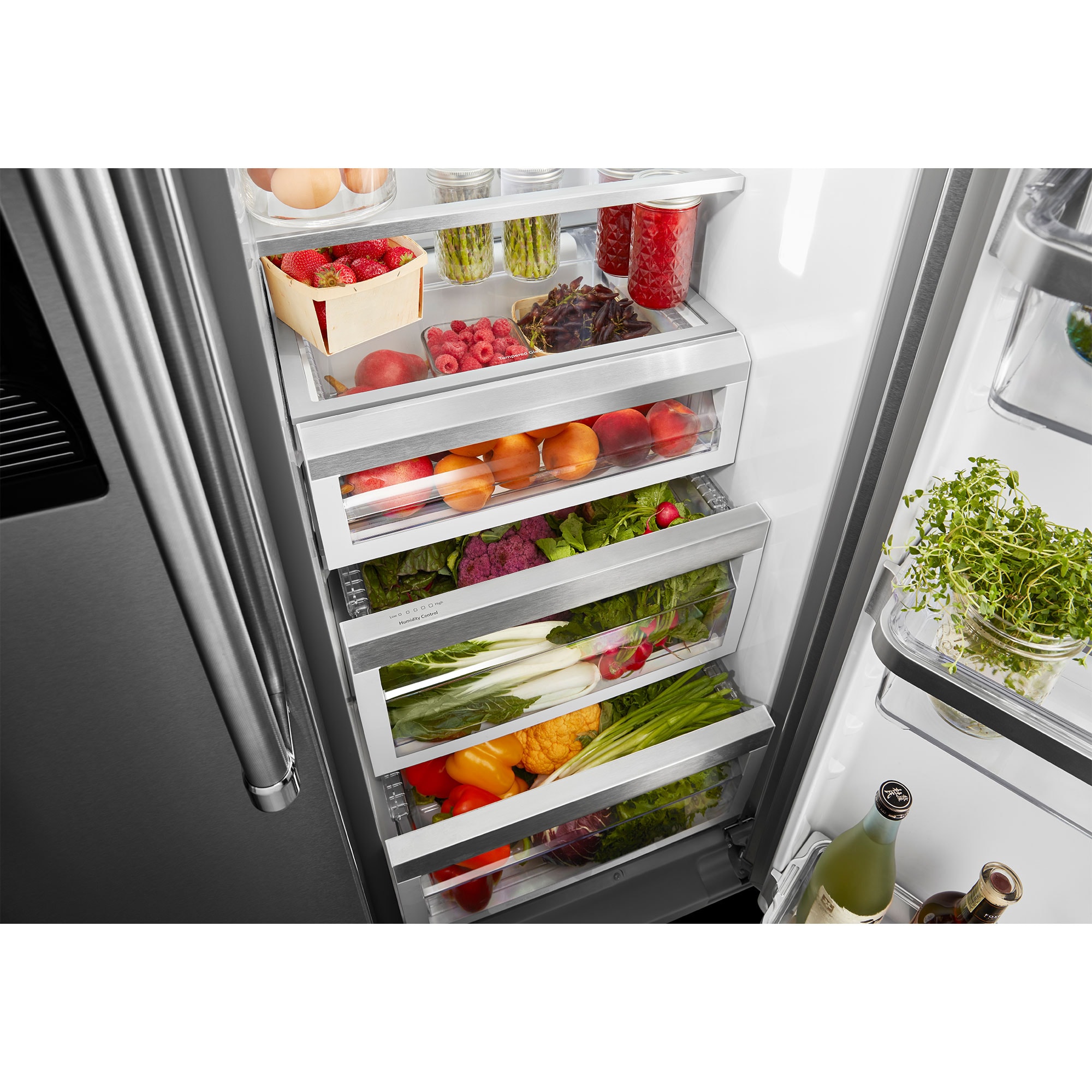 KitchenAid 36 in. 22.6 cu. ft. Counter Depth Side-by-Side Refrigerator ...