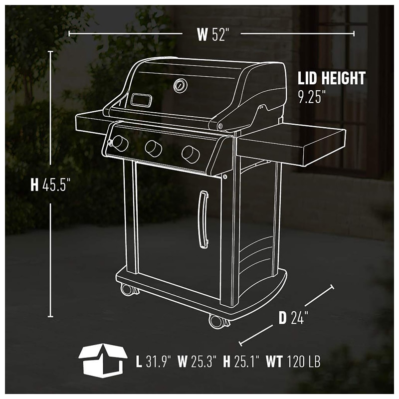 er Spirit S315 3Burner Natural Gas Grill Stainless Steel P.C