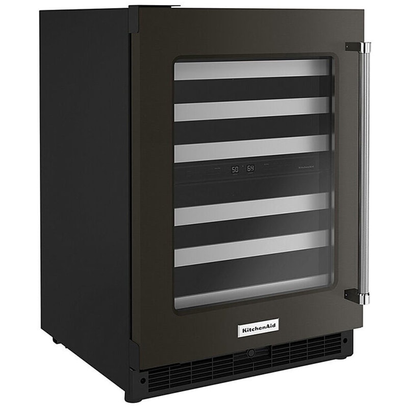 KitchenAid 24 in. Undercounter Wine Cooler with Metal Front Racks, Dual ...