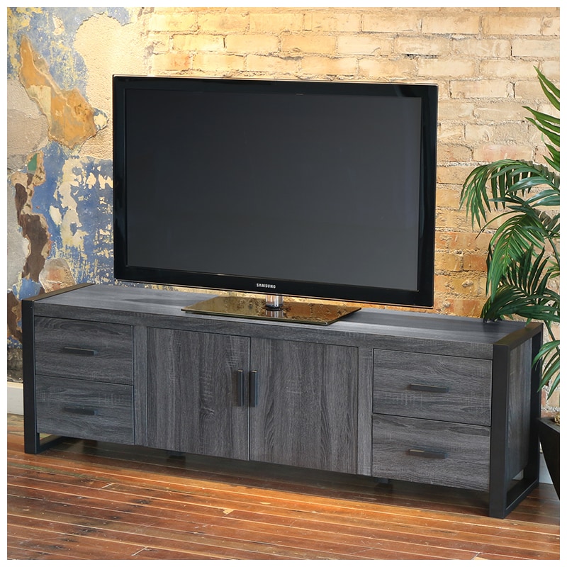 Walker Edison 70" Urban Wood Media TV Stand Storage Console - Charcoal (RL70UBC22CL)