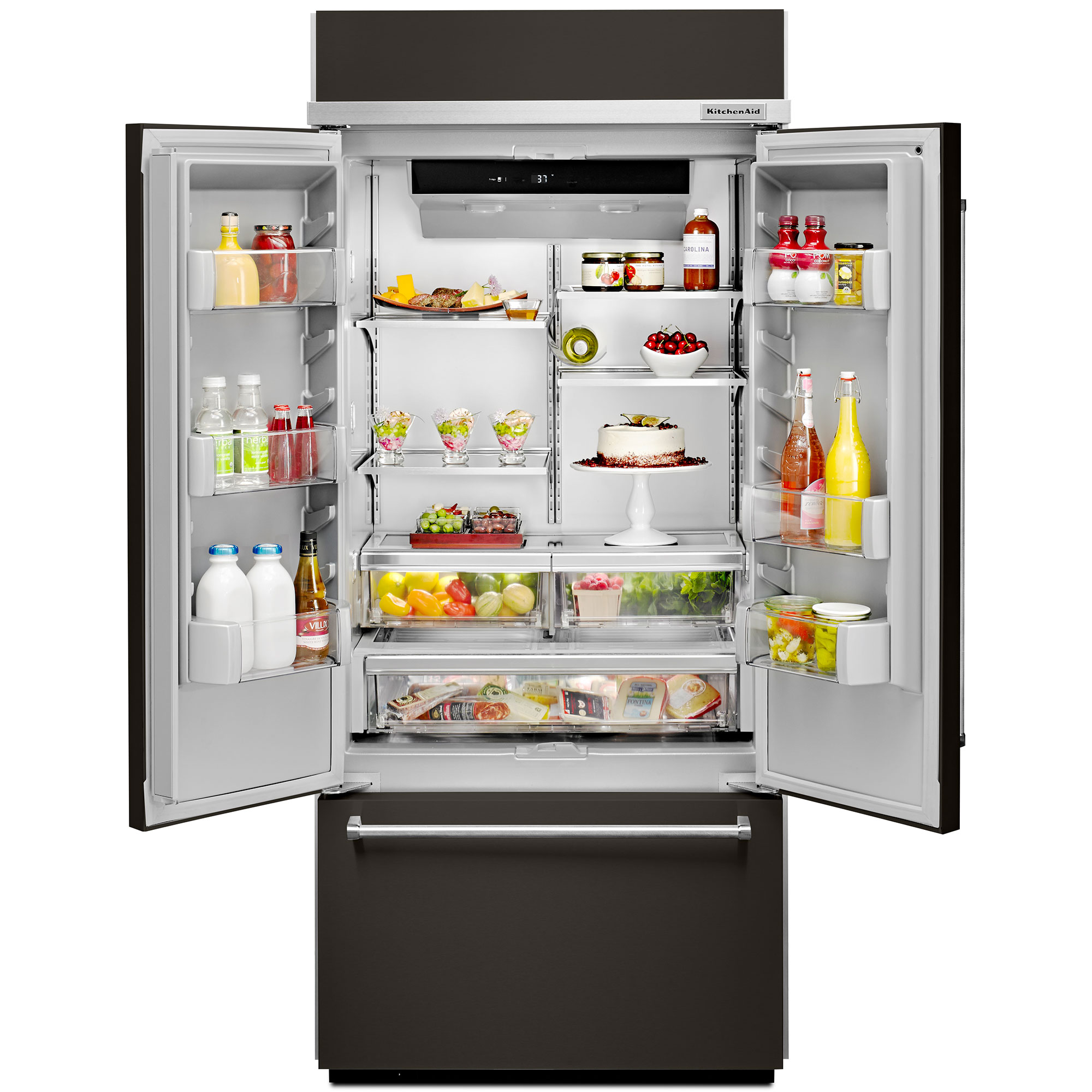 KitchenAid 36 in. Built-In 20.8 cu. ft. French Door Refrigerator ...