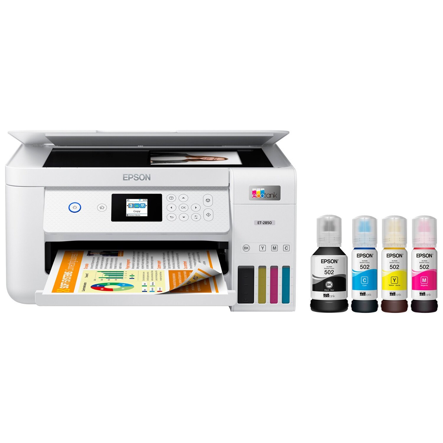 Epson - EcoTank ET-2850 All-in-One Supertank Inkjet Printer - White | P ...