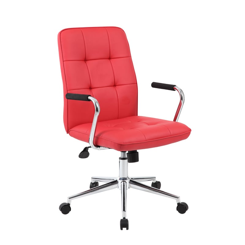 Boss Modern Task Chair With Arms - Red (B331-RD)