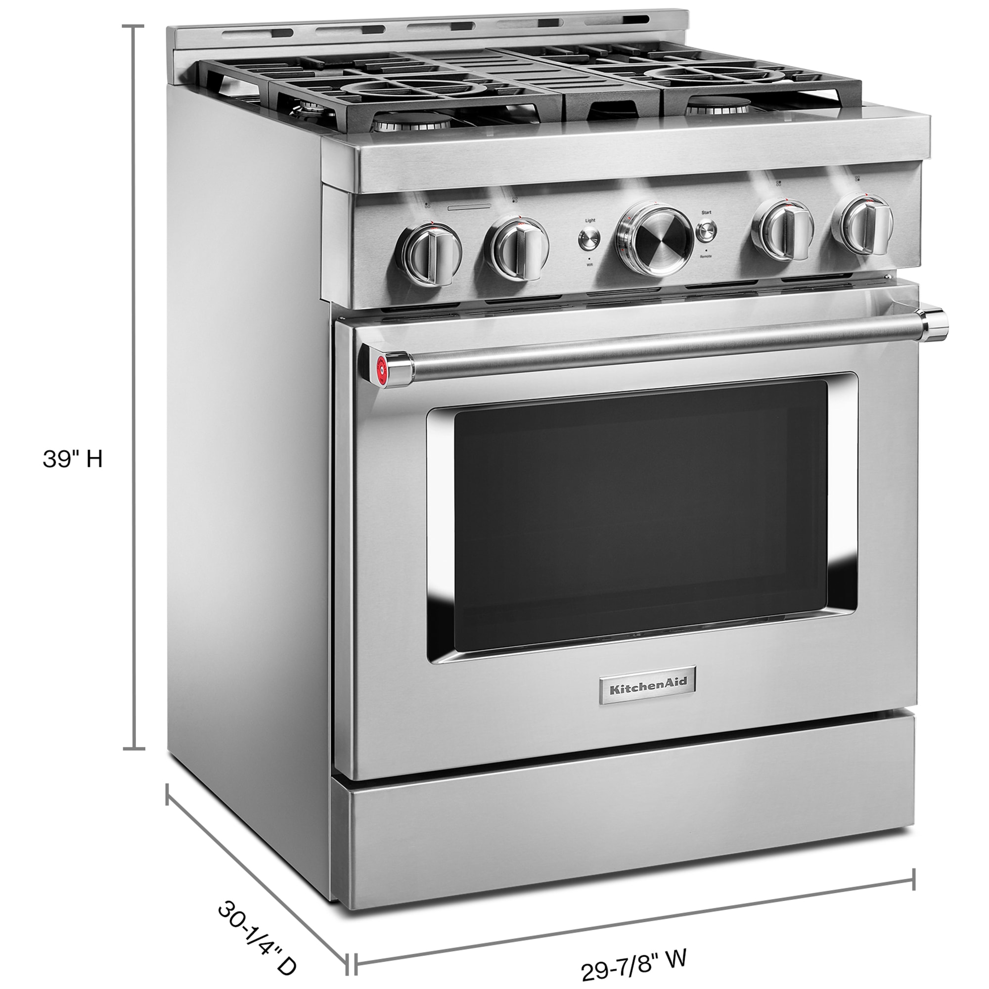 KitchenAid 30 in. 4.1 cu. ft. Smart Convection Oven Freestanding Gas ...