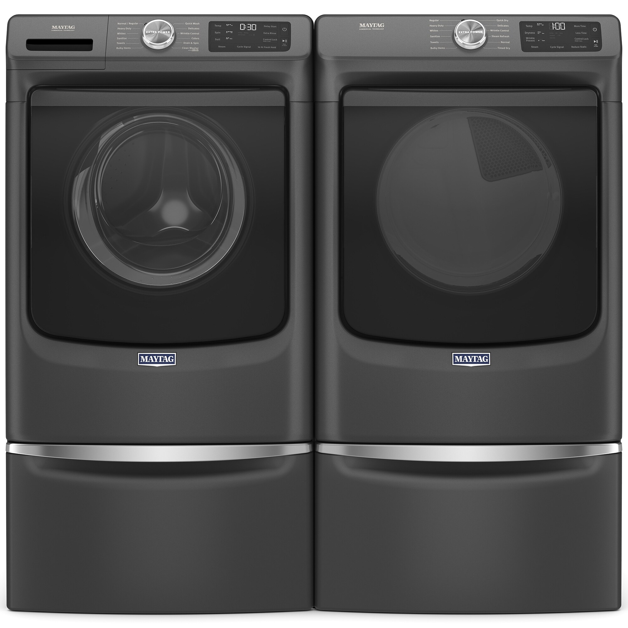 Maytag 27 in. 7.3 cu. ft. Front Loading Gas Dryer with 12 Dryer ...